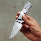Custom Made Hand Forged Damascus Steel Blank Blade Skinning Hunting Knife