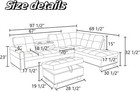 Leather Sectional Couch Sofa  Modern Nail-head Design L Shaped Sectional Sofa 