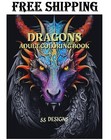 Dragons - Adult Coloring Book  Stress Relief Coloring Book For Adults  Teens    