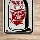 Aubrun s Finest Dairy Products Milk Door Push Advertising Painted Metal Sign