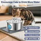 Stainless Steel Cat Water Fountain 3 2l Pet Drinking Fountain Dispenser For Cats