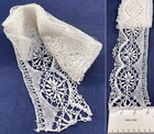 Victorian Antique Handmade Torchon Cluny Bobbin Lace Border Dress Trim Yardage