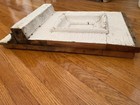 Antique Wood Vintage Architectural Salvage Chippy Paint Wall Hanging Pediment