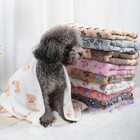 Soft Fluffy Pet Blanket Coral Fleece Warm Paw Print Sleeping Mat For Dogs Cats
