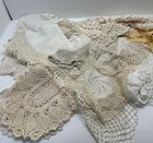 Vintage Cream White 120 Doilies Handmade Crochet Lace Many Sizes Designs Doily