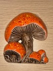 2 Ceramic Magic Mushroom Wall Hanging Retro 70s Plaques 4 5 