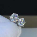 2ct Round Cut Lab Created Diamond Solitaire Stud Earrings 14k White Gold Finish