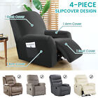 1 2 3 Seater Stretch Recliner Sofa Slipcover Elastic Velvet Armchair Couch Cover