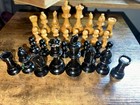 Complete Set Vintage Wooden Chess Pieces   Box