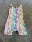 Funnycokid Gymnastics Leotard Girls 8 Unicorn Rainbow Size 130 Sleeveless Casual