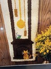 1976 Bernat Latch Hook Mcm Grand Father Clock 15   x54    Rug Or Wall Hanging Nip