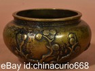 4 8  Old China Bronze Copper Dynasty Palace Pine Tree Flower Incense Burner