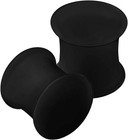 2pcs Silicone Black 0g 8mm Double Flared Saddle Earring Stretcher Ear Gauge P   