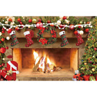 Winter Wall Fireplace Christmas Photography Backdrop Background For Photo Studio
