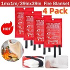 4x Fire Blanket Fiberglass Hero Emergency Home Retardant Prepared 39  x39   Us