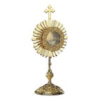 Cross Monstrance With Luna  17-3 4  H X 8  W  Brass With A 24kt Gold Plated Luna
