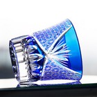 Set Of 2 Pieces Blue Edo Kiriko Crystal Hand Cut Clear Whiskey Glass 220ml 8oz