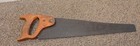 Vintage Wooden Handle Hand Saw With Painted Bird Houses On Blade