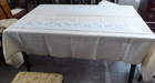 Rare Vintage Early 1900 s Belgium Deers Bobbin Lace Linen Tablecloth 88x60 