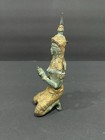 Antique 6    T Gilt Bronze Thai Teppanom Kneeling An  jali Mudra   Statue figure
