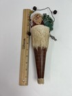 Primitive Santa Cone Wall Pocket Ornament Bottle Brush Tree Folk Art Christmas