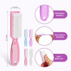 Squligt 12 Pcs Handle Grip Cleaning Brushes  Hand Fingernail Nail Clear Pink 