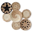  Hanging Woven Wall Basket Decor - Wicker Wall Baskets Decor Boho Flat Set Of 7