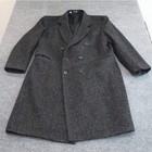 Falcone Vintage Mens Charcoal Wool Double Breasted Overcoat Made In Usa Size 48