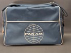 Vintage Pan Am Carry On Bag Blue Nylon Hong Kong