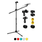 5core Microphone Stand Dual Mic Clip Boom Arm Foldable Tripod 360 Degreerotating