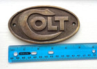 Colt Firearms Plaque Sign Solid Brass Rifle Gun Cowboy Ranch Collector New