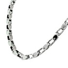 Stainless Steel Silver-tone  Mens Link Chain Necklace And Bracelet Set