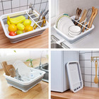 Collapsible Dish Drying Rack Portable Dinnerware Drainer Organizer For Kitchen R