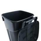 Hyper Tough 32 Gallon Heavy Duty Wheeled Trash Can Attached Lid Black