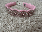 Pink Bling Rhinestone Collar  Rhinestone Collar  Adjustable Collar  Faux Leather