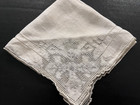 Antique Embroidered Lace Handkerchief Hanky   Wedding  Bridal  Bride  Trousseau