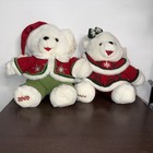 Snowflake Teddy Bears Set Of 2 Christmas Plush 22    Vintage 2004 2005 Dandee