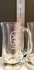 L  wenbr  u Frosted etched Glass Beer Mug stein Brewery Pint  set Of 3 
