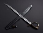 Custom Handmade 32 Inches Damascus Steel Cutlass Rapier Real Sword With Sheath