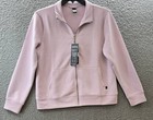 Skechers Gowalk Ribbed Hoodless Jacket  Women s L Lilac Pocket Full Zip Closure