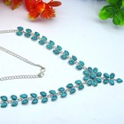 Blue Turquoise Gemstone 925 Sterling Silver Jewelry Necklace Size 17-18 