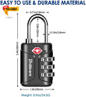 4 Pack Tsa Approved Luggage Locks Combination Travel Padlock 3-digit Waterproof