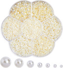 16000pcs Flat Back Half Pearls 7 Sizes Ivory Craft Beads