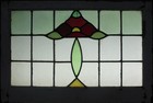 Floral Midsize Old English Leaded Stained Glass Window 29  X 19 5 