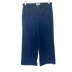 Paige Genesee Crop Wide Leg Twee Indie Casual Dark Blue Denim Wash Jeans Pants
