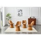 1 Pc Velvet Swivel Dining Chair  Hollow Back Design W  Metal Base - Brown