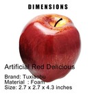 Fake Red Delicious Apples 6pcs Faux Plastic Artificial Fruit Decoration Display