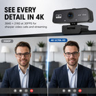 4k 2160p Webcam Autofocus Usb Camera Mic Privacy Cover For Pc Mac Zoom