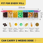 Pill Organiser 7 Day  Weekly Pill Box 1 Times A Day Push Button Pop Open Uk