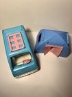 1993 Fisher Price Loving Family Dollhouse Mini Van Blue pink  Tent  Boat  Cooler